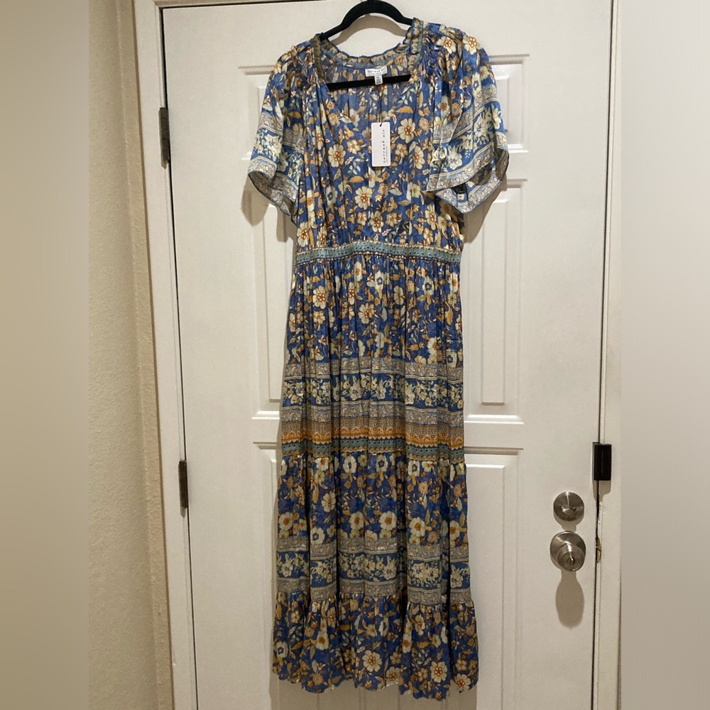 Current Air Floral Blue maxi Dress